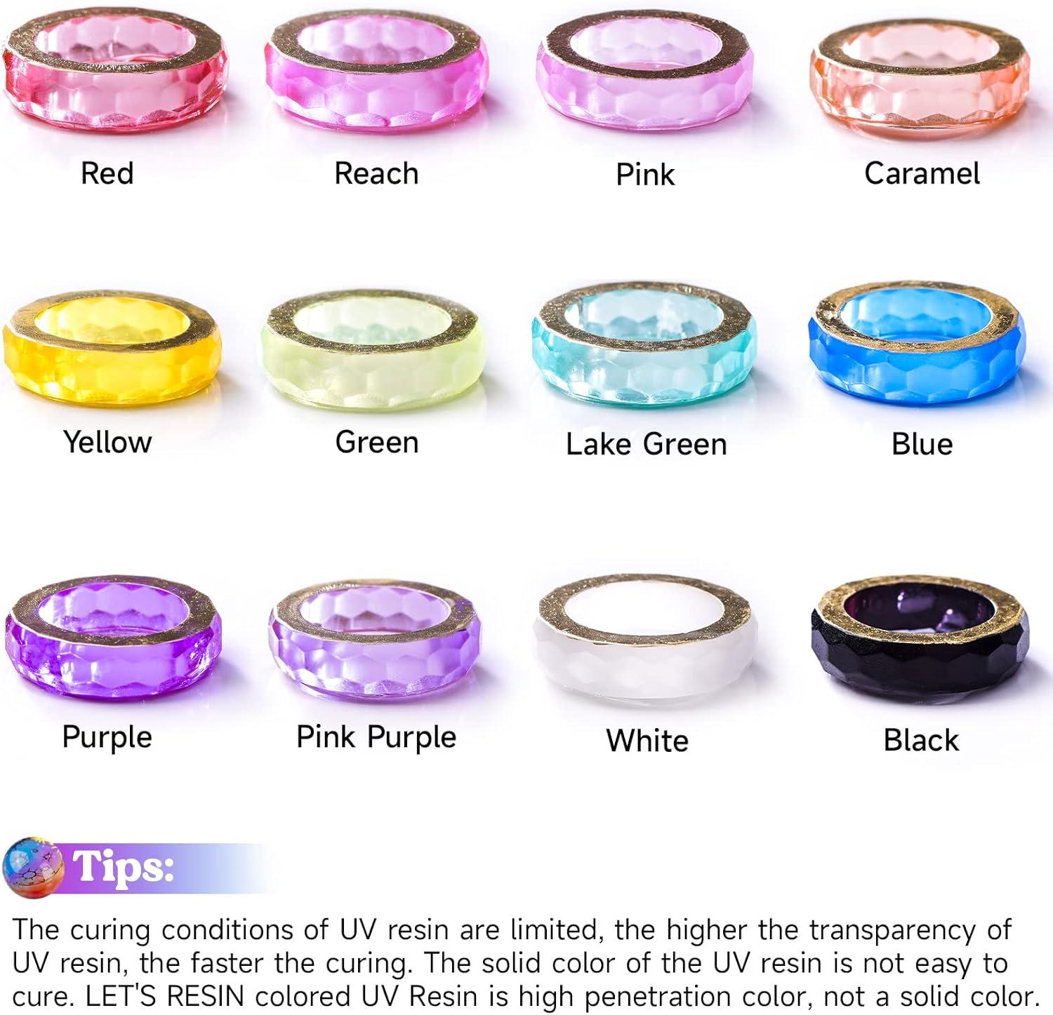 image:imageLETS RESIN 12 Colors UV Resin Ultraviolet Clear Odorless amp Low Shrinkage UV Resin Kit for Crafts Jewelry Making Decoration20g Each