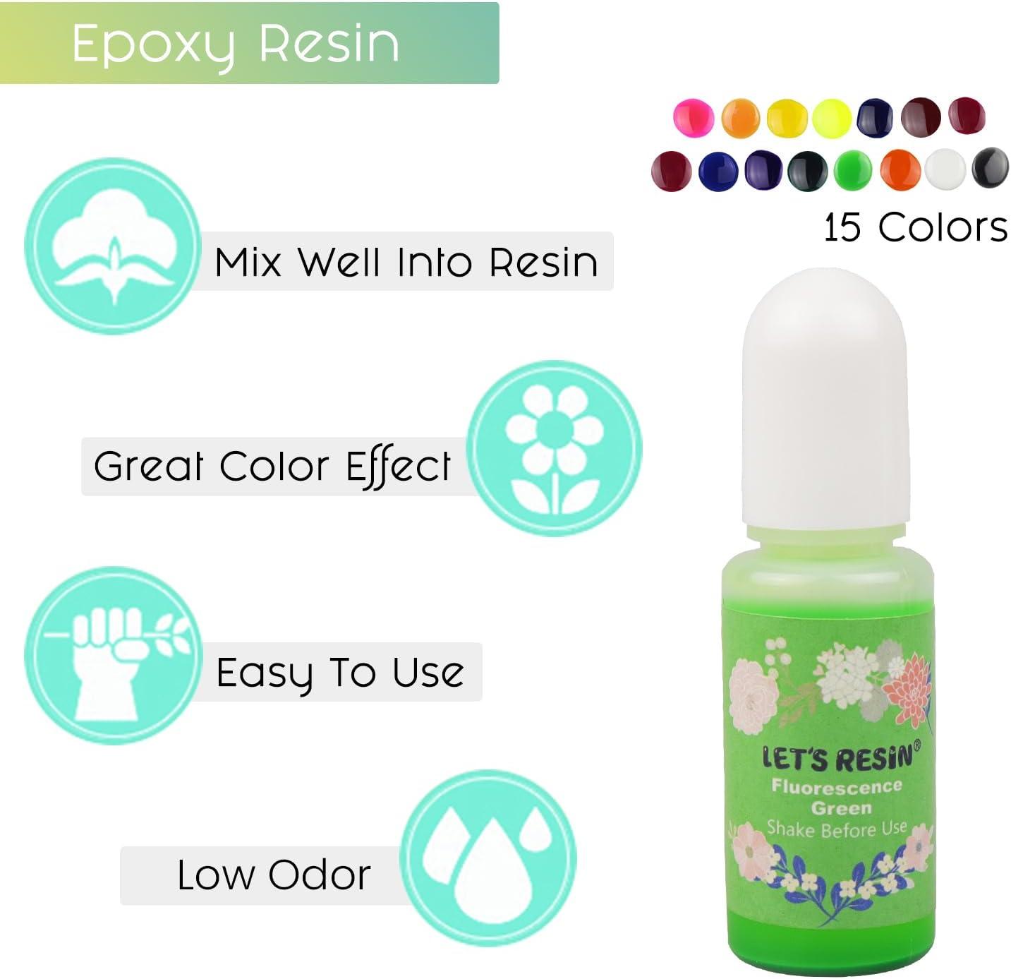 image:imageLETS RESIN Epoxy Resin Dye15 Color Translucent Epoxy Resin PigmentOdorless Concentrated Resins Paint Each 035ozLiquid Resin Colorant for Resina ColoringResins Molds