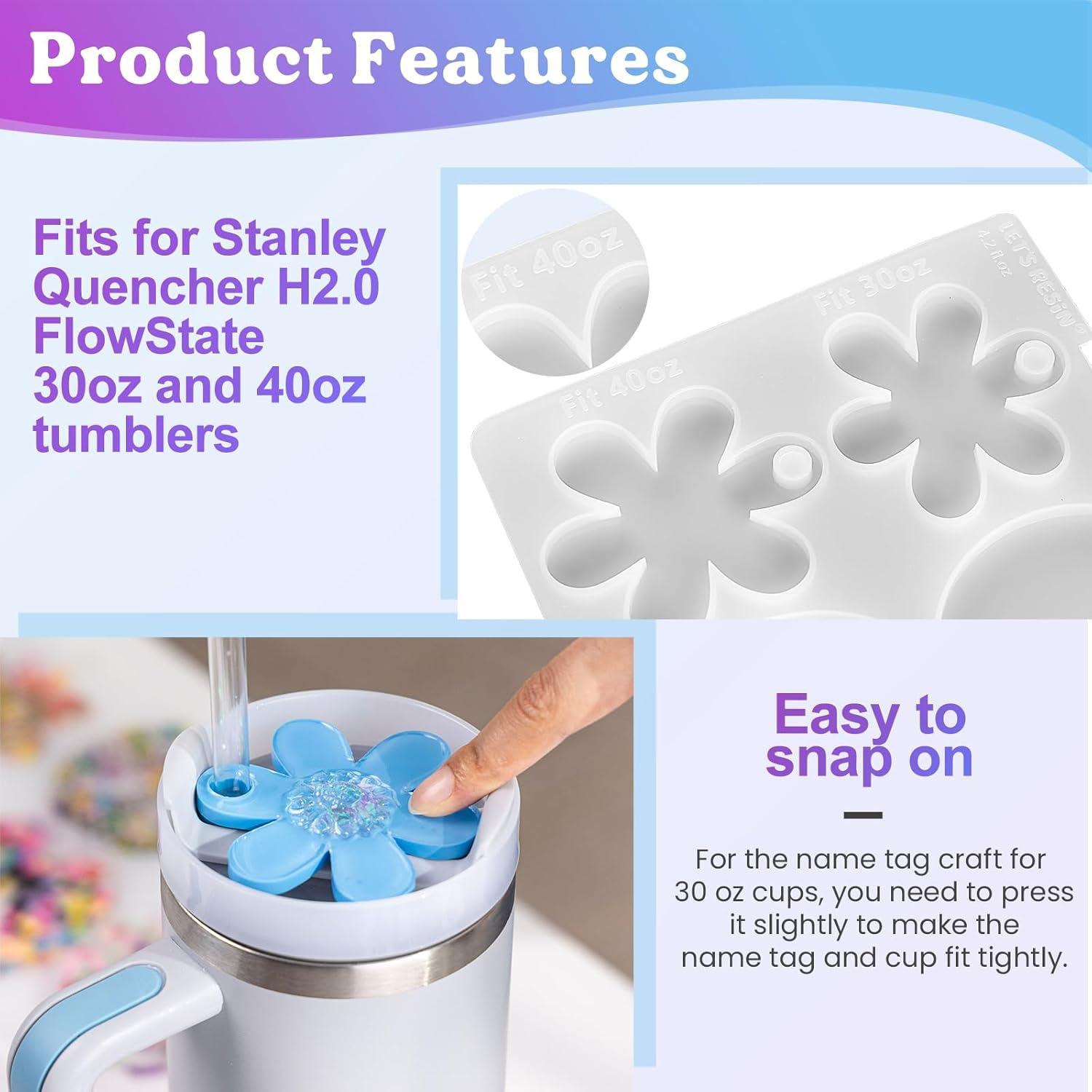 image:imageLETS RESIN Name Plates Resin Molds for 20oz30oz amp 40oz Lid 16 Cavities 2Pcs Silicone Name Tag Molds for Tumbler Cup Lid Epoxy Resin Molds for Stanley Cups Keychain Resin Art