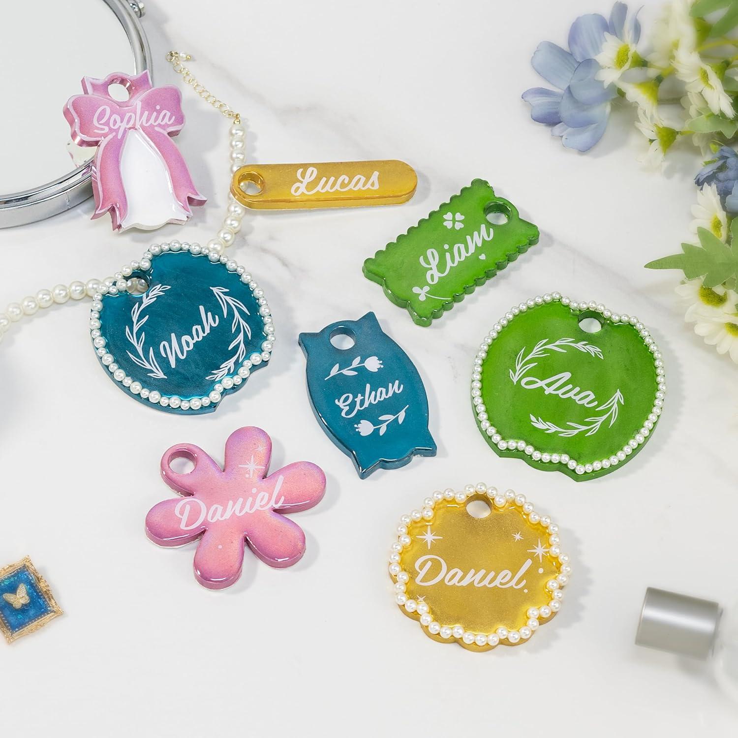 image:imageLETS RESIN Name Plates Resin Molds for 20oz30oz amp 40oz Lid 16 Cavities 2Pcs Silicone Name Tag Molds for Tumbler Cup Lid Epoxy Resin Molds for Stanley Cups Keychain Resin Art