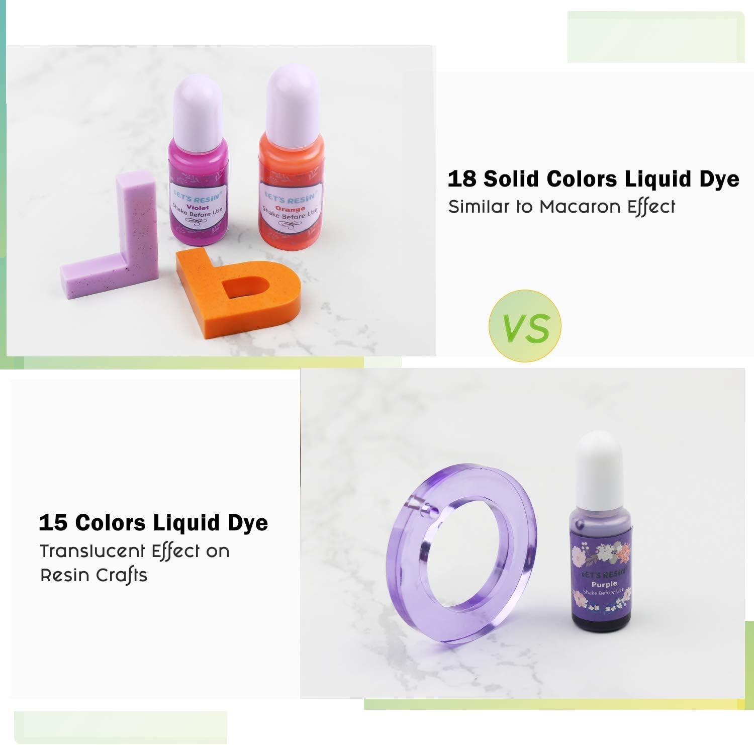 image:imageLETS Resin 18 Colors Epoxy Pigment Opaque Liquid Resin Colorant Each 035ozOdorless Epoxy Resin Dye Solid Color Liquid Dye for Resin Jewelry DIY Crafts Art Making