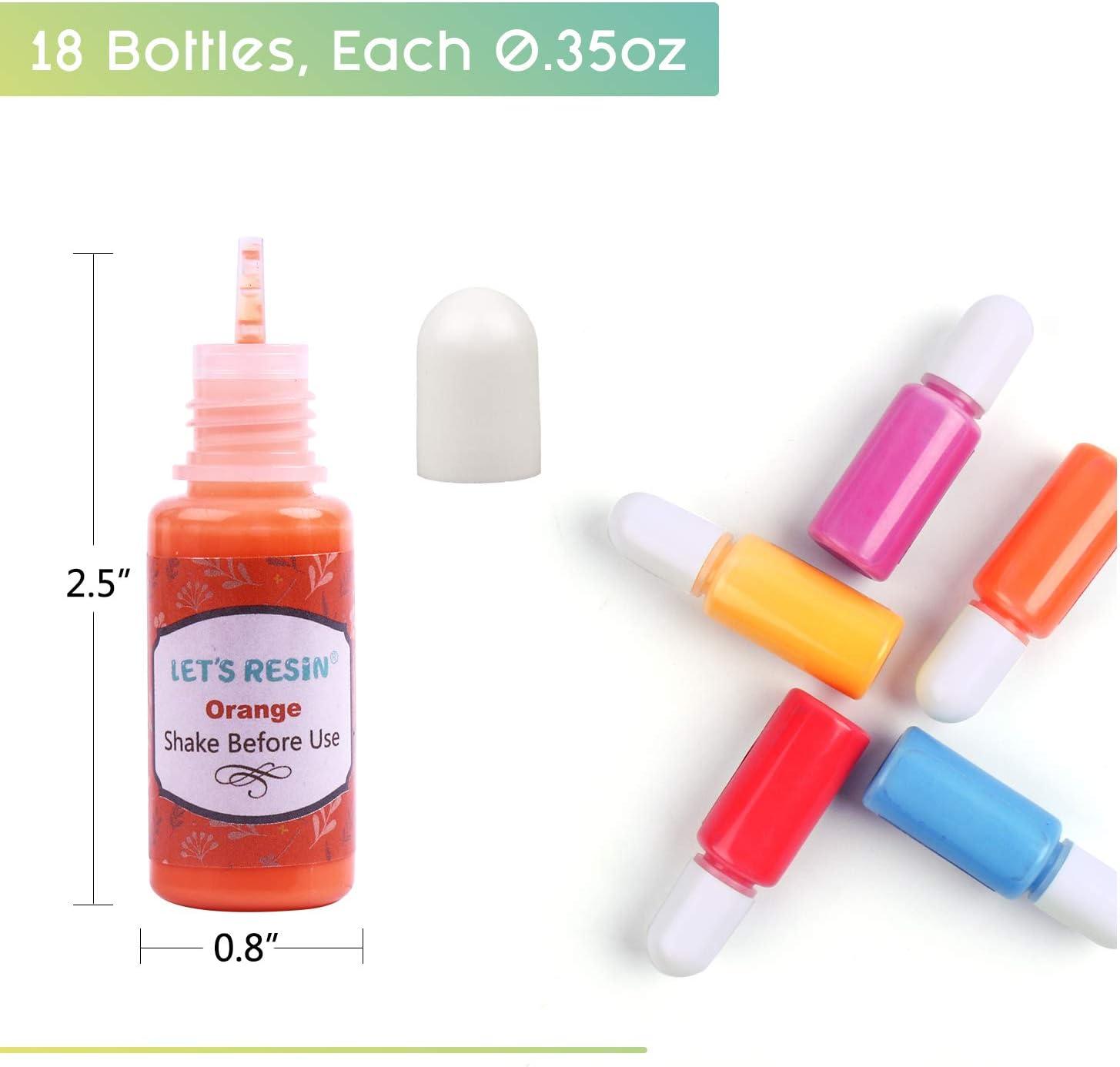 image:imageLETS Resin 18 Colors Epoxy Pigment Opaque Liquid Resin Colorant Each 035ozOdorless Epoxy Resin Dye Solid Color Liquid Dye for Resin Jewelry DIY Crafts Art Making