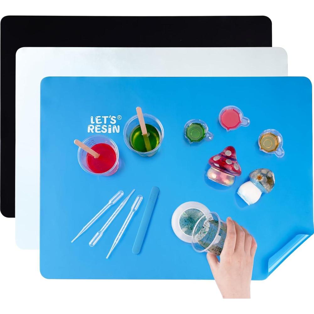 image:imageLETS RESIN Resin Collector Mat Easy Clean amp Silicone Heat Resistant Mats 145 x 94 NonSlip Multipurpose Thick Silicone Mats for Resin Molds Epoxy Resin Cup Turner Kitchen Counter Placemat157 x 117