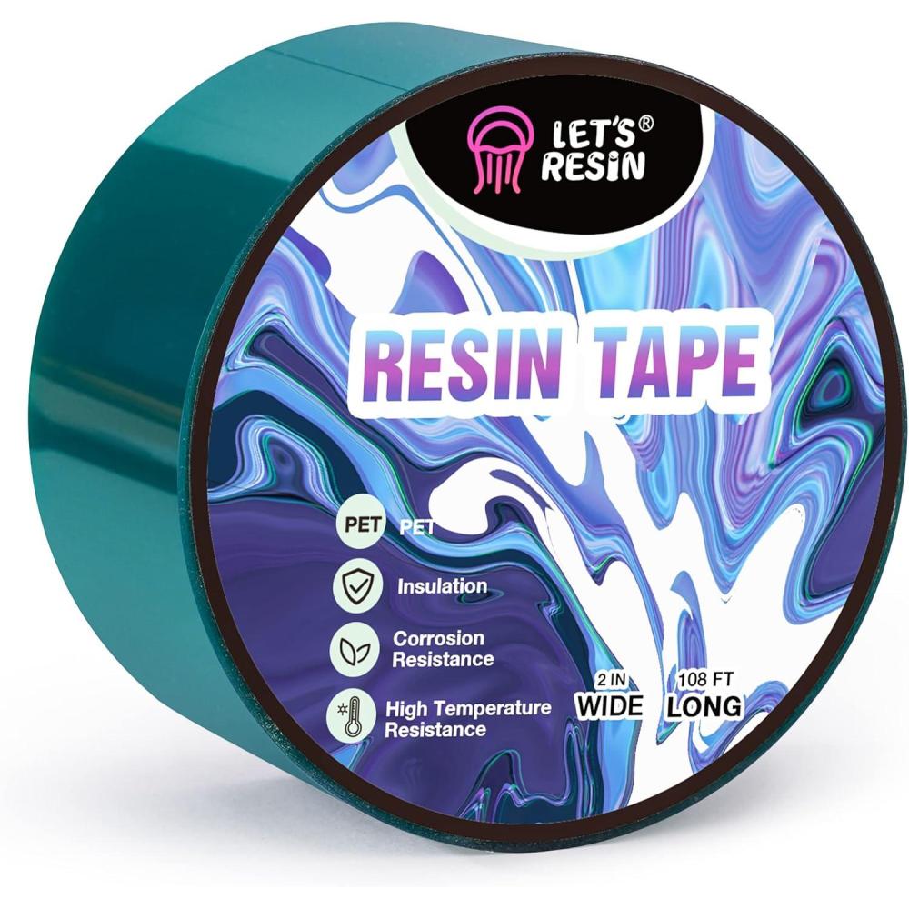 image:imageLETS RESIN Resin Tape2Inch Wide x 108FT Long Epoxy TapeThermal Adhesive TapeHighTemperature Heat Insulation Easy Peel Release Resin Tape for Epoxy Resin Molding River TablesRemove Residue