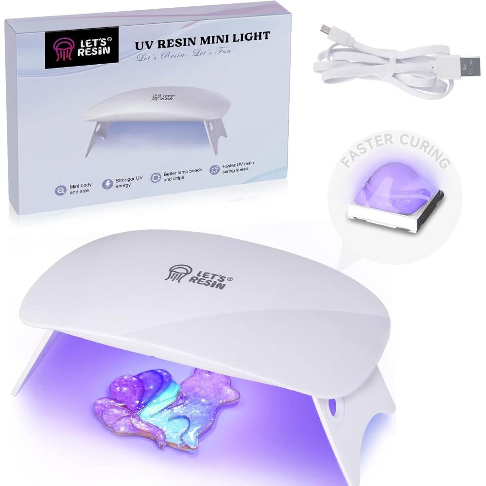 image:imageLETS RESIN UV Light for Resin Curing Portable Mini 365nm UV Flashlight Black Light Faster Cure LED Waterproof UV Lamp Rechargeable for Resin Molds Pet Urine Dry Stains Bed BugMini