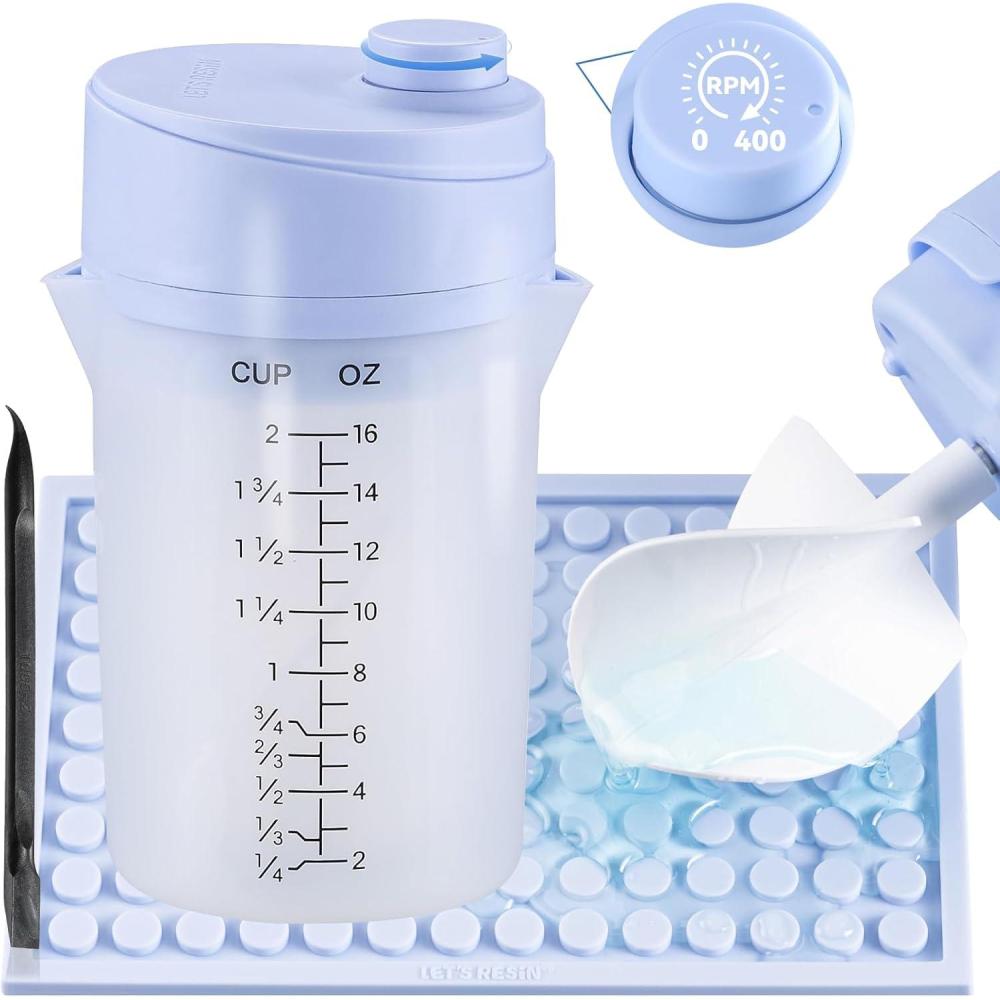 image:imageLETS RESIN Upgraded Mini Auto Resin Mixer HandsFree Easy Clean Epoxy Mixer with 16floz Silicone Mixing Cup Stepless Speed Continuous Electric Epoxy Resin Mixer for Epoxy Resin Molds Soap Makingmini