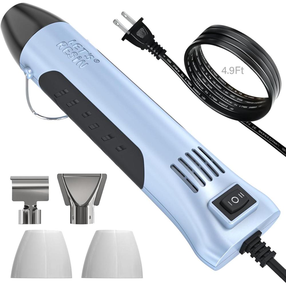 image:imageLETS Resin Heat Gun for Crafting 350W Fast Heat Dual Temp Hot Air Gun 482F752F Multiple NozzlesSilicone Covers for Easy Cleaning 49Ft Cable Mini Heat Gunfor ResinShrink TubingVinyl Wrap