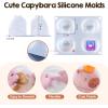 LET’S RESIN 4 Pcs Chicks Silicone Molds for Taba Squishy, Cute Animal Molds for Squishy Maker, Resin Casting, Effortless Demolding for Stress Relief DIY Decompression Gift Home Decor(Capybara)