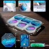 LET’S RESIN 4Pcs Resin Coaster Molds, Druzy Geode Agate Silicone Coaster Molds for Epoxy Resin, 5Inches Large Mould for DIY Art Craft Cup Mats, Durable and Flexible Moulds(6 cavity)