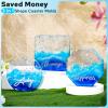LET’S RESIN 4Pcs Resin Coaster Molds, Druzy Geode Agate Silicone Coaster Molds for Epoxy Resin, 5Inches Large Mould for DIY Art Craft Cup Mats, Durable and Flexible Moulds(6 cavity)
