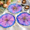 LET’S RESIN 4Pcs Resin Coaster Molds, Druzy Geode Agate Silicone Coaster Molds for Epoxy Resin, 5Inches Large Mould for DIY Art Craft Cup Mats, Durable and Flexible Moulds(4 cavity)