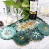 LET’S RESIN 4Pcs Resin Coaster Molds, Druzy Geode Agate Silicone Coaster Molds for Epoxy Resin, 5Inches Large Mould for DIY Art Craft Cup Mats, Durable and Flexible Moulds(4 cavity)