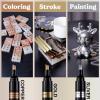 LET’S RESIN 6Pcs Mirror Chrome Markers,3 Sizes Shiny Chrome Paint Pen with Large Barrel, Quick Dry Oil-based Silver & Gold Markers for Metal, Resin,Model Painting,Marking,DIY Art & Jewelry Repair Kit(3pcs)