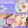 LET’S RESIN All-Inclusive Keychain Making Kit, 12-Color UV Resin with Keychain Molds Silicone, UV Light, 6 Styles Flower and Heart Open Bezels for Resin, Jewelry Making Kit for Beginners, Craft Decor(240g Colored Keychain Making Kit)