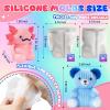 LET’S RESIN Bear and Axolotl Molds for Taba Squishy, Cute Crochet-Texture Animal Silicone Molds, Thick and Flexible Mould for Creating Unique Squishies, Ideal Gifts for Your Family