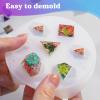 LET’S RESIN Dice Resin Molds Silicone, DND Dice Epoxy Resin Molds with 7 Standard Polyhedral Stereoscopic Dice Cavities, Silicone Molds for Epoxy Resin, DIY Dices Making, Table Board Game(Dice Mold)