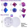 LET’S RESIN Dice Resin Molds Silicone, DND Dice Epoxy Resin Molds with 7 Standard Polyhedral Stereoscopic Dice Cavities, Silicone Molds for Epoxy Resin, DIY Dices Making, Table Board Game(Dice Mold)