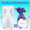 LET’S RESIN Dragon Resin Molds, Dragon Figurines Epoxy Resin Molds with Egg Base, 3D Animal Silicone Molds for Resin Crafts, DIY Home Desk Decor & Gifts