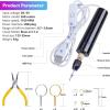 LET’S RESIN Electric Drill, 74Pcs Hand Drill with 3-Jaw Clamp-Applicable to A Larger Drilling Range (0-3mm), Keychain Making Kit, Jewelry Making Kit, Grip Nose Pliers, Jewelry tools, for Resin(Electric Resin Drill)