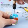 LET’S RESIN Electric Drill, 74Pcs Hand Drill with 3-Jaw Clamp-Applicable to A Larger Drilling Range (0-3mm), Keychain Making Kit, Jewelry Making Kit, Grip Nose Pliers, Jewelry tools, for Resin(Electric Resin Drill)