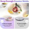 LET’S RESIN Extra Deep Resin Coaster Molds Silicone, 4 Inches Large 6 Cavity Silicone Molds for Resin, Round Epoxy Coaster Molds for Cups Mats, DIY Craft(13.7 x 9.8 x 0.82 inches)