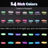 LET’S RESIN Glow in the Dark Acrylic Paint,14 Bright Colors Each 60ml/2oz Blacklight Paint Set,Neon Paint with Brushes,Knives,Palette, UV Fluorescent Craft Paint for Painting,Easter,Halloween Party Decor