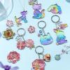 LET’S RESIN Keychain Molds 37Pcs, Silver UV Resin Molds for Beginners, Open Bezel Flower & Animal Molds for Keychain, Jewelry & Pendant Making