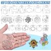 LET’S RESIN Keychain Molds 37Pcs, Silver UV Resin Molds for Beginners, Open Bezel Flower & Animal Molds for Keychain, Jewelry & Pendant Making