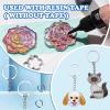 LET’S RESIN Keychain Molds 37Pcs, Silver UV Resin Molds for Beginners, Open Bezel Flower & Animal Molds for Keychain, Jewelry & Pendant Making