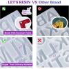 LET’S RESIN Large Alphabet Mold with Hole, Reversed Alphabet Letter Resin Molds Silicone with 30 Jump Rings, 30 Key Rings, Epoxy Molds for Keychain Making(15.3″X8.9″)(Letter with Hole)