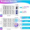 LET’S RESIN Name Plates Resin Molds for 20oz/30oz & 40oz Lid, 16 Cavities 2Pcs Silicone Name Tag Molds for Tumbler Cup Lid, Epoxy Resin Molds for Stanley Cups, Keychain, Resin Art