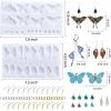 LET’S RESIN Resin Earring Molds, 2 Pcs Resin Molds Silicone with Butterfly Moth Wings Shapes, Silicone Molds for Resin Jewelry, DIY Art Craft(Butterfly Earring Molds)