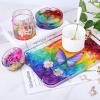 LET’S RESIN Tray Molds, Jar Silicone Molds with Lid, Resin Molds for Epoxy Resin, Silicone Molds Kits for DIY Art Furniture Dtorage and Decoration, Festival Gifts(Rolling Tray Molds Set)