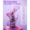 LET’S RESIN UV Resin,18 Dark Colored UV Resin, Odorless & Low Shrinkage UV Color Resin with Vibrant Colors, Black and White UV Resin Kit for Crafts, Jewelry Making, Colored Resin Casting and Coating