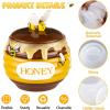 LET’S Resin Honey Jar Silicone Mold With Lid and Bee, Large Honeycomb Shape Container for Epoxy Resin Casting, Candle Holder, Party Favors, Christmas Gifts