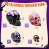 LET’S Resin Witch Cauldron Resin Mold, Halloween Resin Molds, 3D Jar Resin Molds Silicone 4.7” Width, Large Jar Molds for Epoxy Casting Craft, Storage Box,Candy Container,Candle Holder(skull)