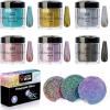 LET’S RESIN 0.08mm Holographic Glitter, Ultra Fine Glitter for Epoxy Resin/Resin Molds, Sparkle Saturated Color Pigment Powder for Nail Art, Slime, Tumbler, Hair(blue)