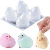 LET’S RESIN 4 Pcs Chicks Silicone Molds for Taba Squishy, Cute Animal Molds for Squishy Maker, Resin Casting, Effortless Demolding for Stress Relief DIY Decompression Gift Home Decor(Chicks)