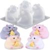 LET’S RESIN 4 Pcs Chicks Silicone Molds for Taba Squishy, Cute Animal Molds for Squishy Maker, Resin Casting, Effortless Demolding for Stress Relief DIY Decompression Gift Home Decor(Hamster)