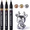 LET’S RESIN 6Pcs Mirror Chrome Markers,3 Sizes Shiny Chrome Paint Pen with Large Barrel, Quick Dry Oil-based Silver & Gold Markers for Metal, Resin,Model Painting,Marking,DIY Art & Jewelry Repair Kit(3pcs)