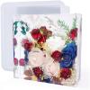 LET’S RESIN 8Pcs Resin Molds Silicone,Deep Epoxy Resin Molds for Flower Bouquet Preservation,Large Silicone Molds for Resin Casting Craft Including Square Hexagon Heart Resin Mold(Square)