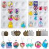 LET’S RESIN Cabochon Gems Resin Molds, 36 Cavities UV Resin Jewelry Making Kit with 16 PCS Metal Pendants Trays,Silicone Molds for Pendants,Earrings,Necklace