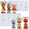 LET’S RESIN Christmas Resin Molds Silicone, 3 Sizes Standing Reindeer Silicone Resin Molds, Christmas Ornament Resin Molds for Family Christmas Decoration,Gifts,Table Place Names,Winter Parties