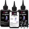 LET’S RESIN Colored UV Resin, 300g Large Capacity White& Black UV Resin, Dark Odorless & Low Shrinkage UV Color Resin for Crafts, Jewelry Making, Colored Resin Casting and Coating