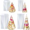 LET’S RESIN Cone Silicone Molds, 4 Pcs Holder for Epoxy Resin, Pyramid Molds for DIY Ring Stand, Jewelry Display, Wedding Gift