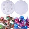 LET’S RESIN Dice Resin Molds Silicone, DND Dice Epoxy Resin Molds with 7 Standard Polyhedral Stereoscopic Dice Cavities, Silicone Molds for Epoxy Resin, DIY Dices Making, Table Board Game(Dice Mold)