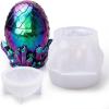 LET’S RESIN Dragon Egg Resin Molds, Large Resin Jar Resin Epoxy Molds with Lid and Crystal Cluster Base, Lifelike Dinosaur Egg Silicone Molds for Epoxy Resin, DIY Craft(dragon egg)