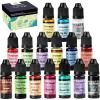 LET’S RESIN Epoxy Resin Paint Pigment 16 Color Concentrated Liquid Epoxy Resin Dye, Colorant for Resin Coloring, Resin Jewelry, Resin Art Crafts DIY Making (Each 0.35oz)