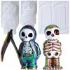LET’S RESIN Grim Reaper Skull Resin Molds with Scythe,Funny Skull Silicone Molds for Resin, 3D Skeleton Epoxy Resin Molds for DIY Halloween Decorations & Gothic Spooky Figurine,Gifts