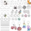 LET’S RESIN Keychain Molds 37Pcs, Silver UV Resin Molds for Beginners, Open Bezel Flower & Animal Molds for Keychain, Jewelry & Pendant Making